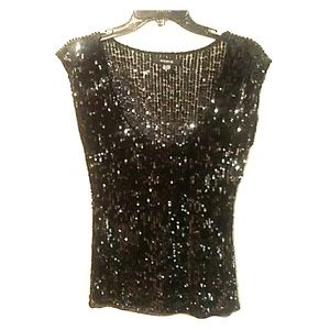 Black sequin top